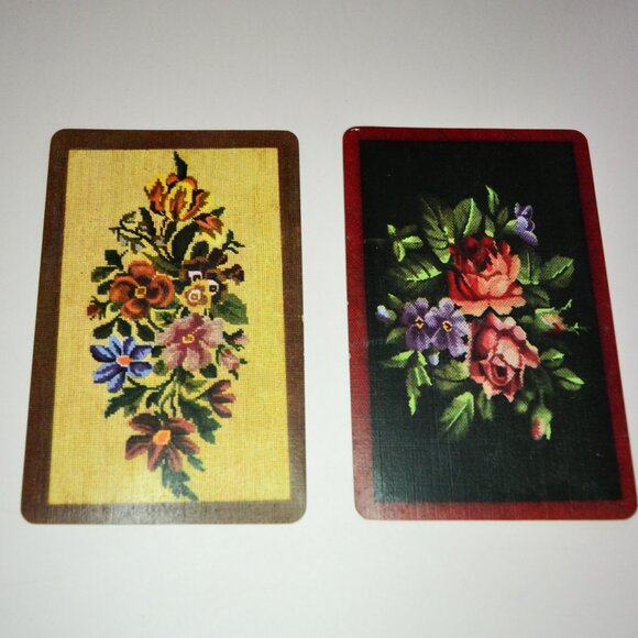 Vintage EE Fairchild Corp Playing Cards Twin Pack Boxed Petit Point Pattern - Picture 6 of 7